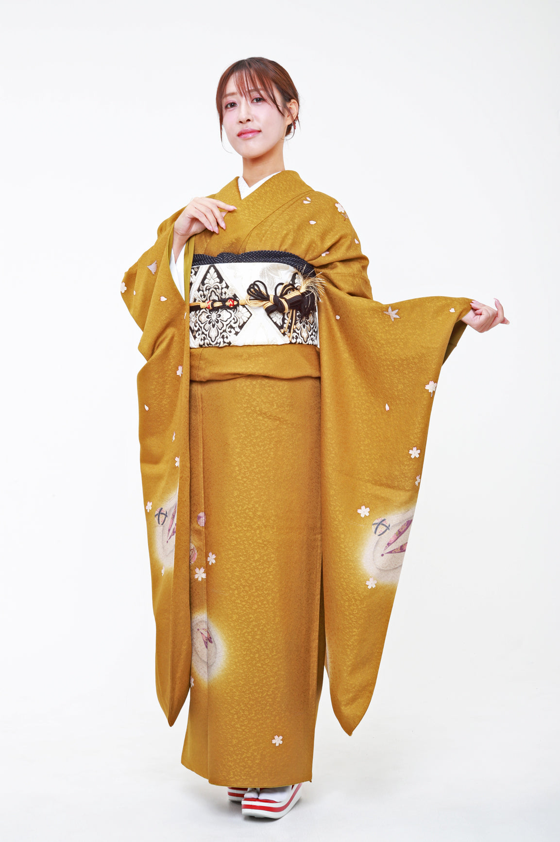 振袖 芥子 ぽっくり シンプル 単品 | 正絹 着物 | IKEIKE JAPAN