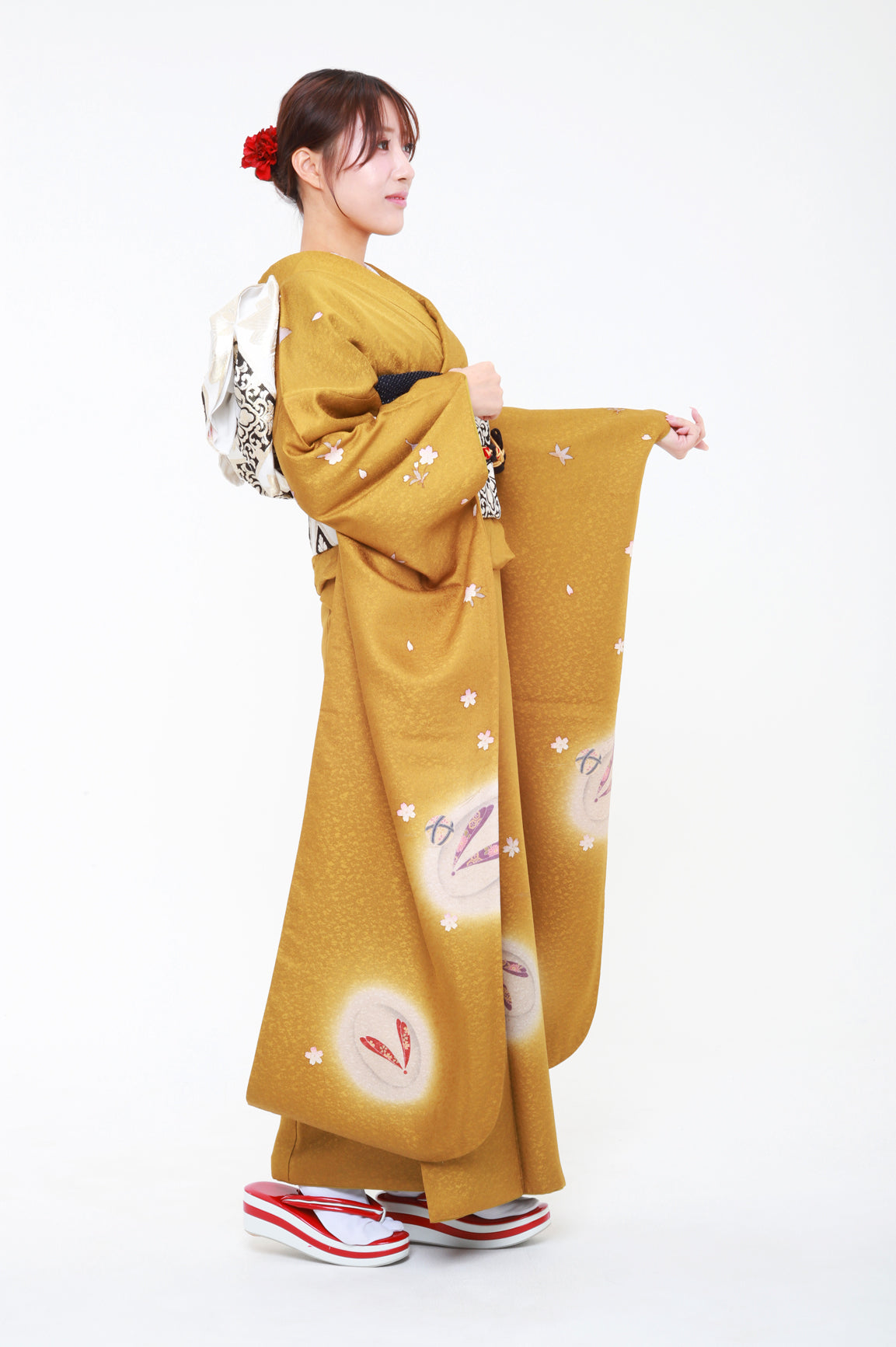 振袖 芥子 ぽっくり シンプル 単品 | 正絹 着物 | IKEIKE JAPAN
